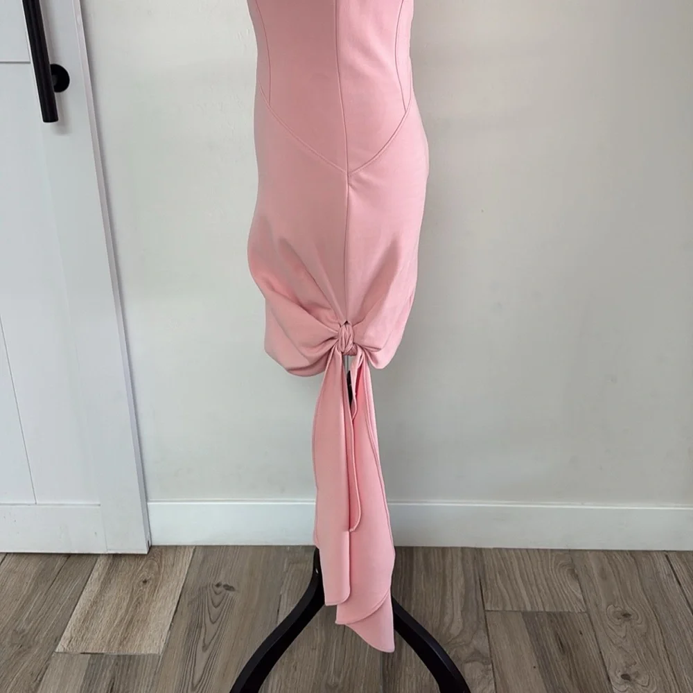 Cinq A Sept Sharon Knotted Crepe Mini Dress, Pink, 4 - Picture 8 of 13